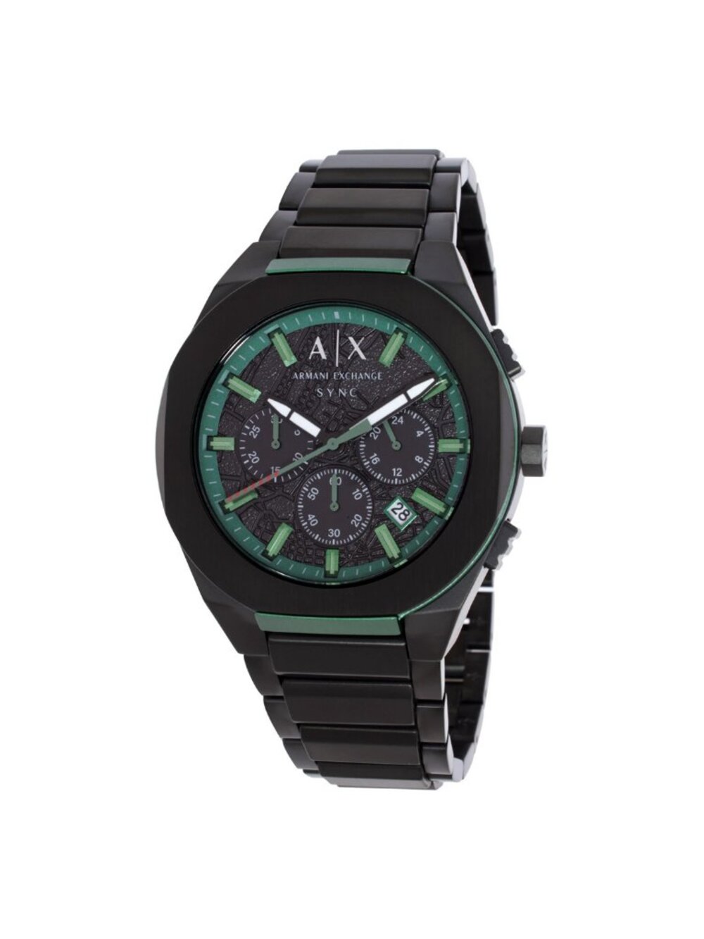 NWT Armani Exchange Sync Chronograph Quartz Black Dial Men's Watch